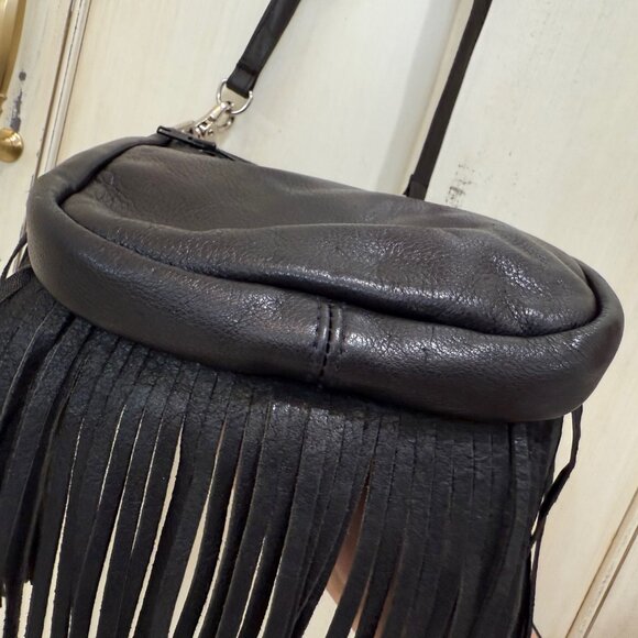 Genuine Leather Boho/Texas Chic Crossbody w/Fringe & Beads by FREEDOM Leathers - Picture 11 of 16